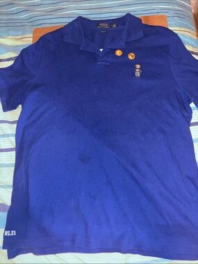 Polo by Ralph Lauren Royal Blue Bear-Embroidered Polo